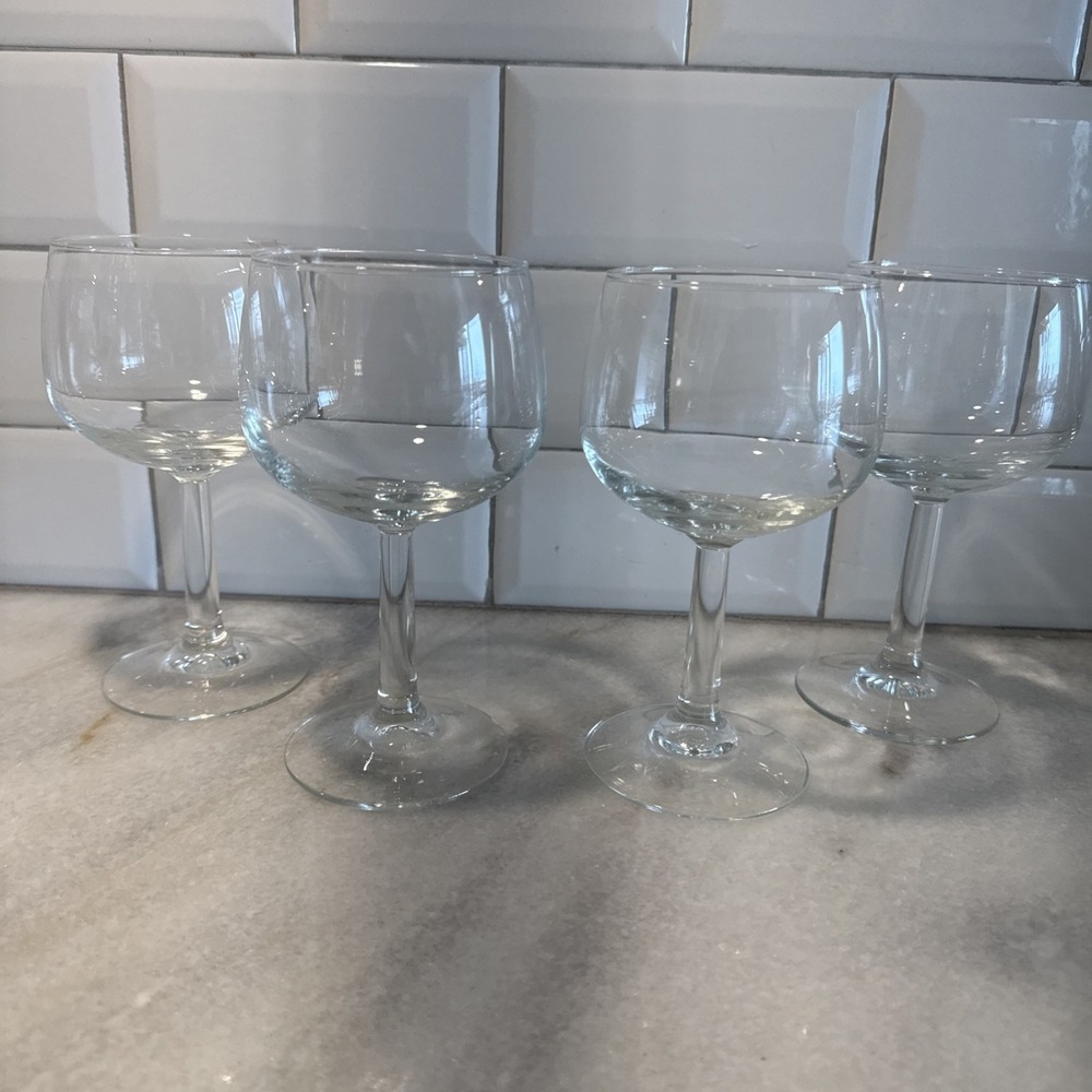 Set Of 4 Cristal D'Arques Grand Vin (Shape) 6.5"Wine Lead‎ Crystal FranceOLA003